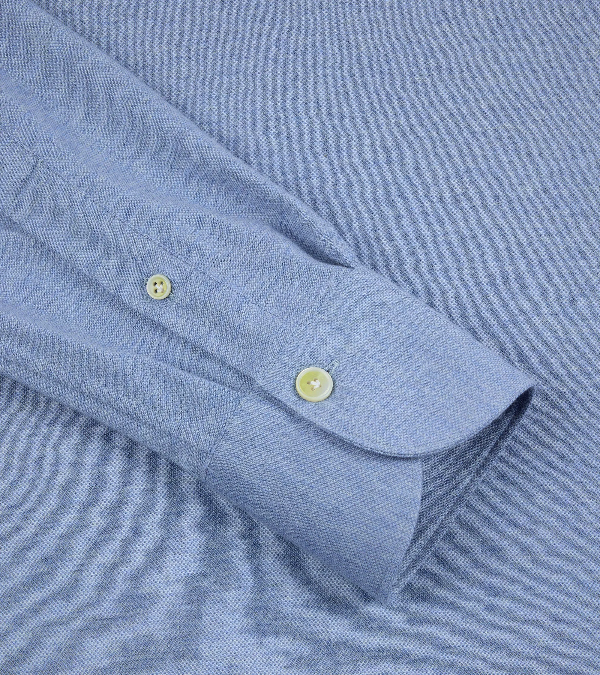 Practical Choice Finamore Orlando Cotton Cashmere Polo Shirt: Blue