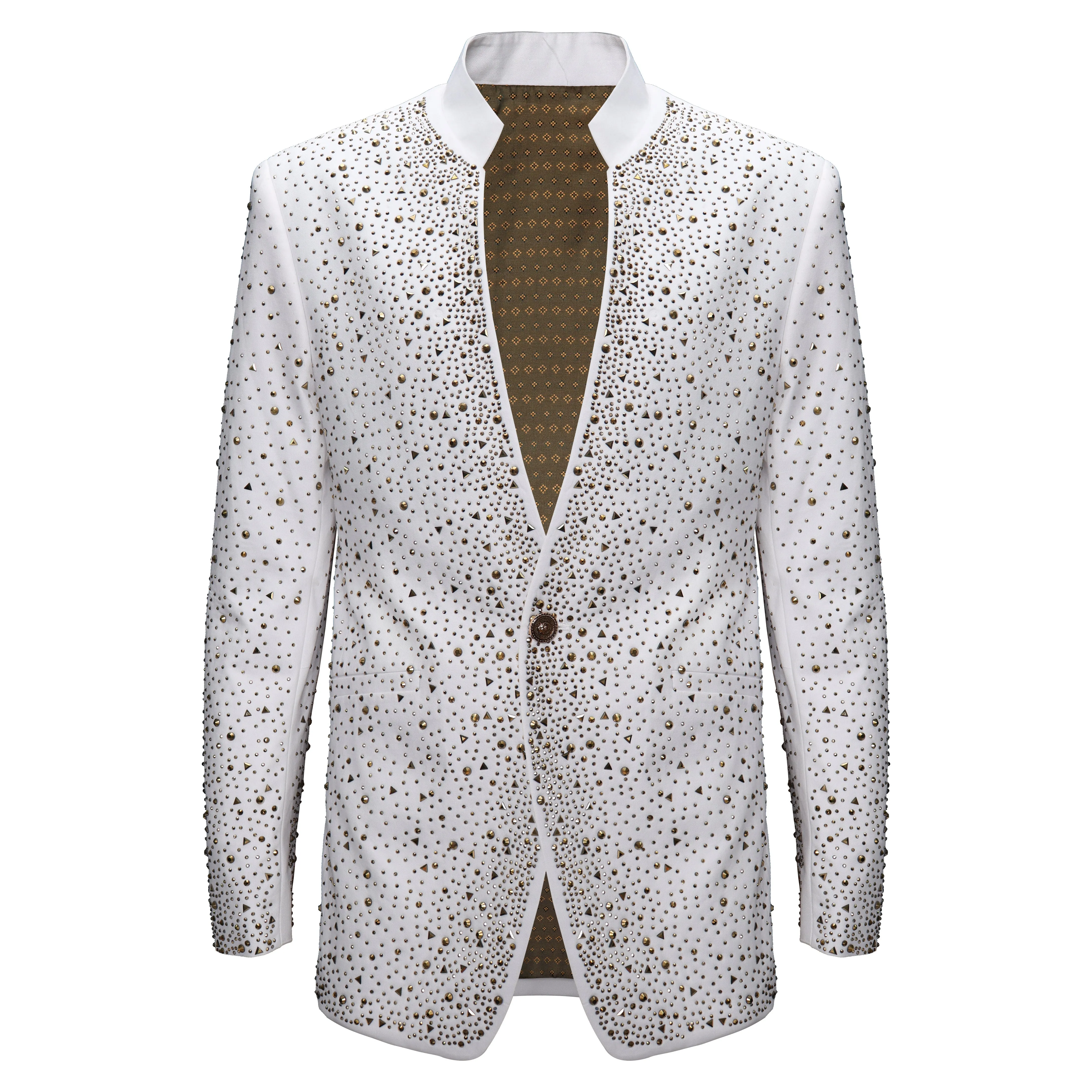 Culture Couture Embellished Blazer ?C Red Carpet Edition WHITE/GOLD Everyday Urban Style Comfort Focused Design