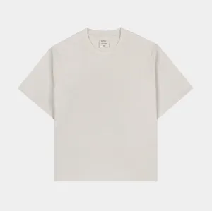 Cropped Tee Mens Short Sleeve Shirt (Stone) short sleeved