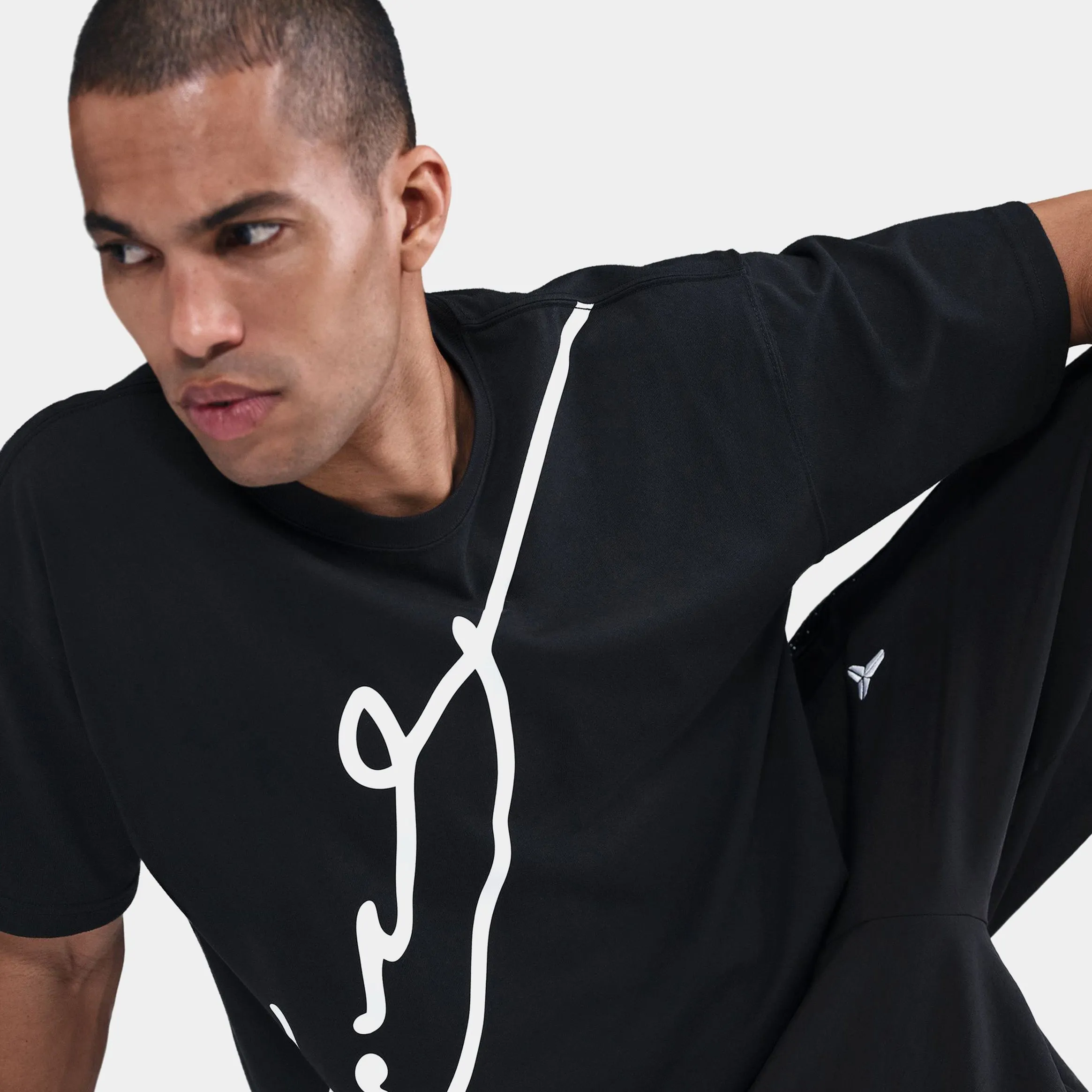 Easy Wear Kobe Dri Fit Basketball Mens Short Sleeve Shirt (Black/White)