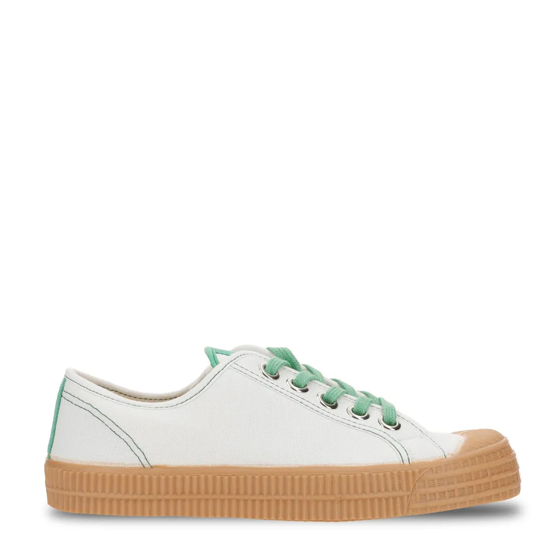 Family Time Cushioned Midsole Novesta Star Master Contrast Stitch Trainer White Green Transparent