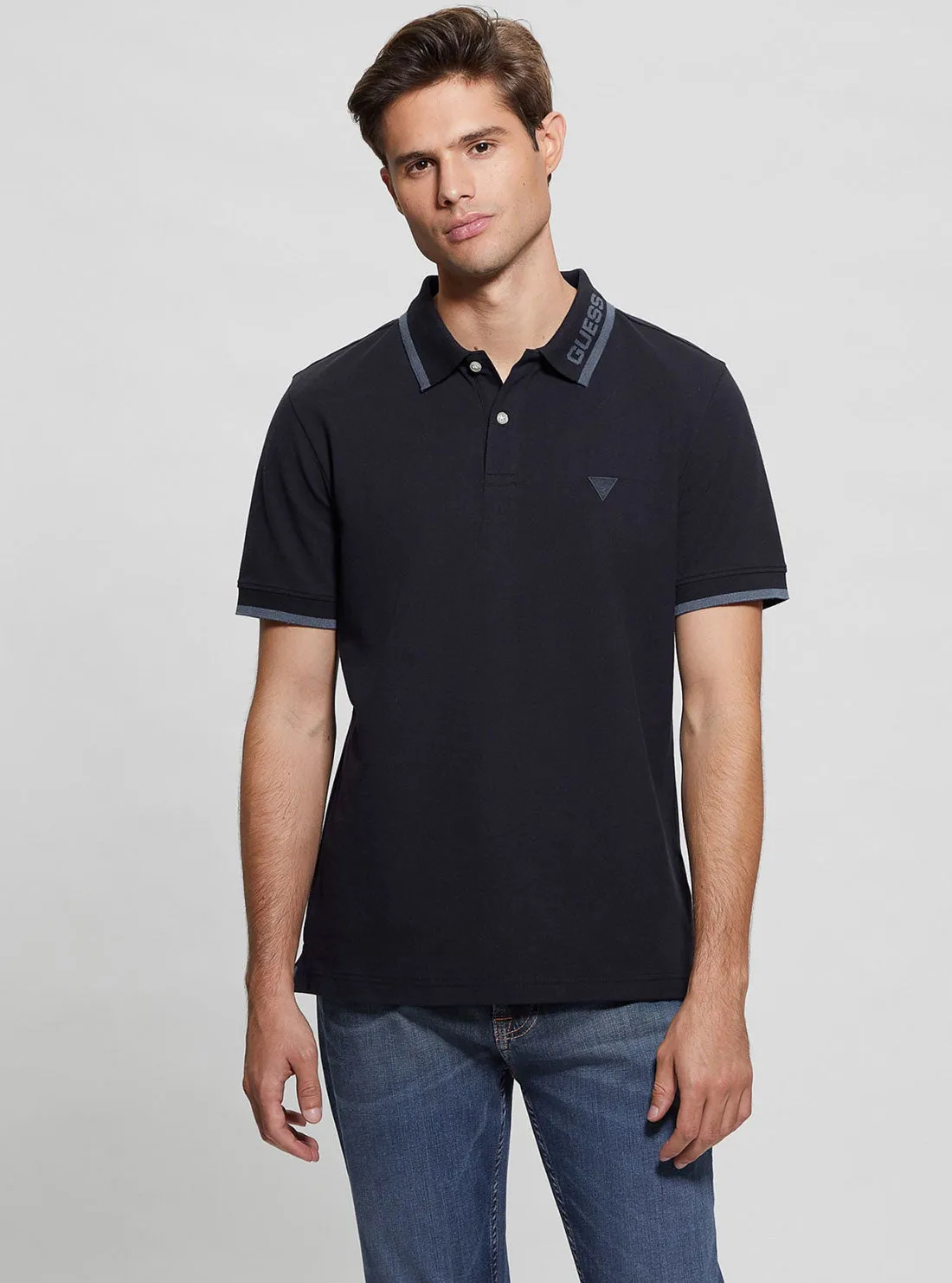 City Smart Casual Comfort Layer Eco Navy Lyle Short Sleeve Polo T-Shirt