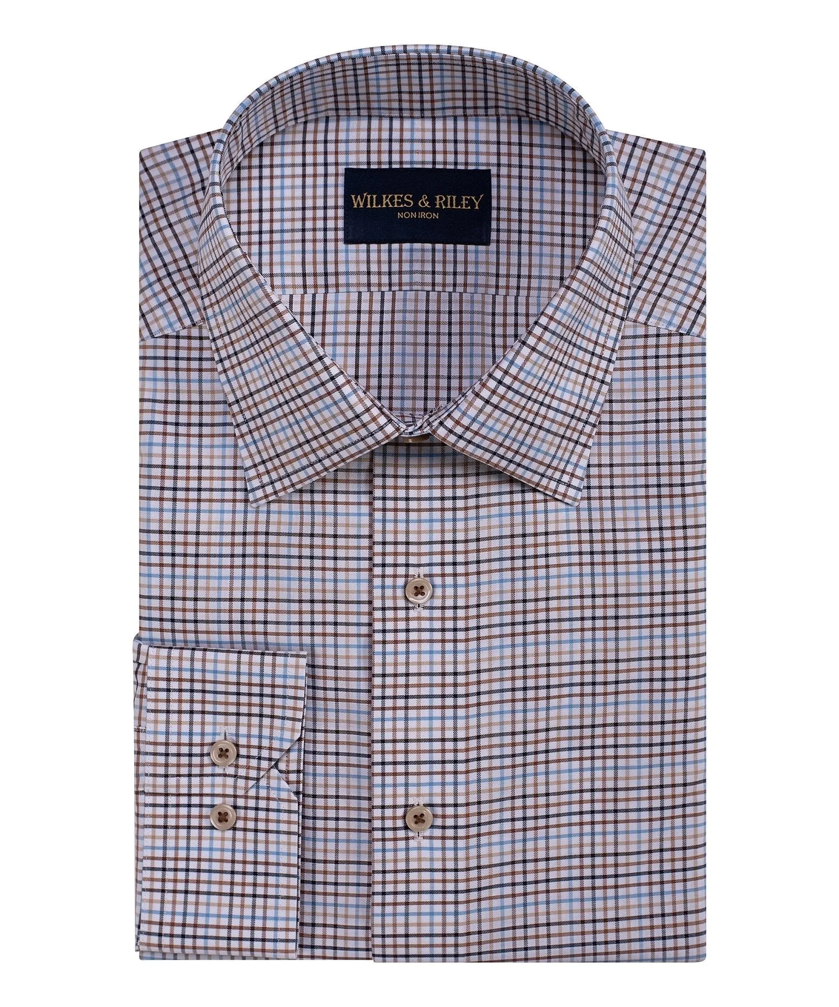 Minimalist Fit Spice Tattersall Spread Collar Non-Iron Dress Shirt