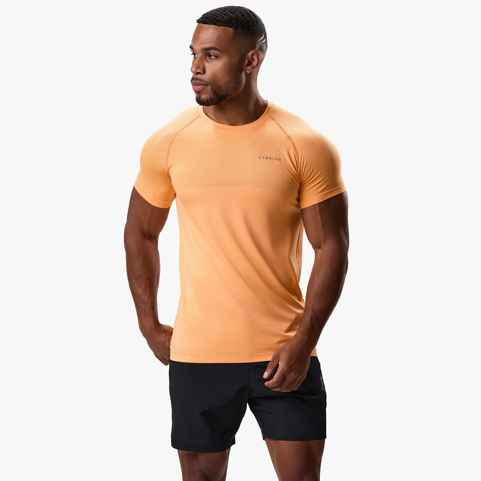 Gym King Seamless Tee - Soft Orange Cozy and Fashionable