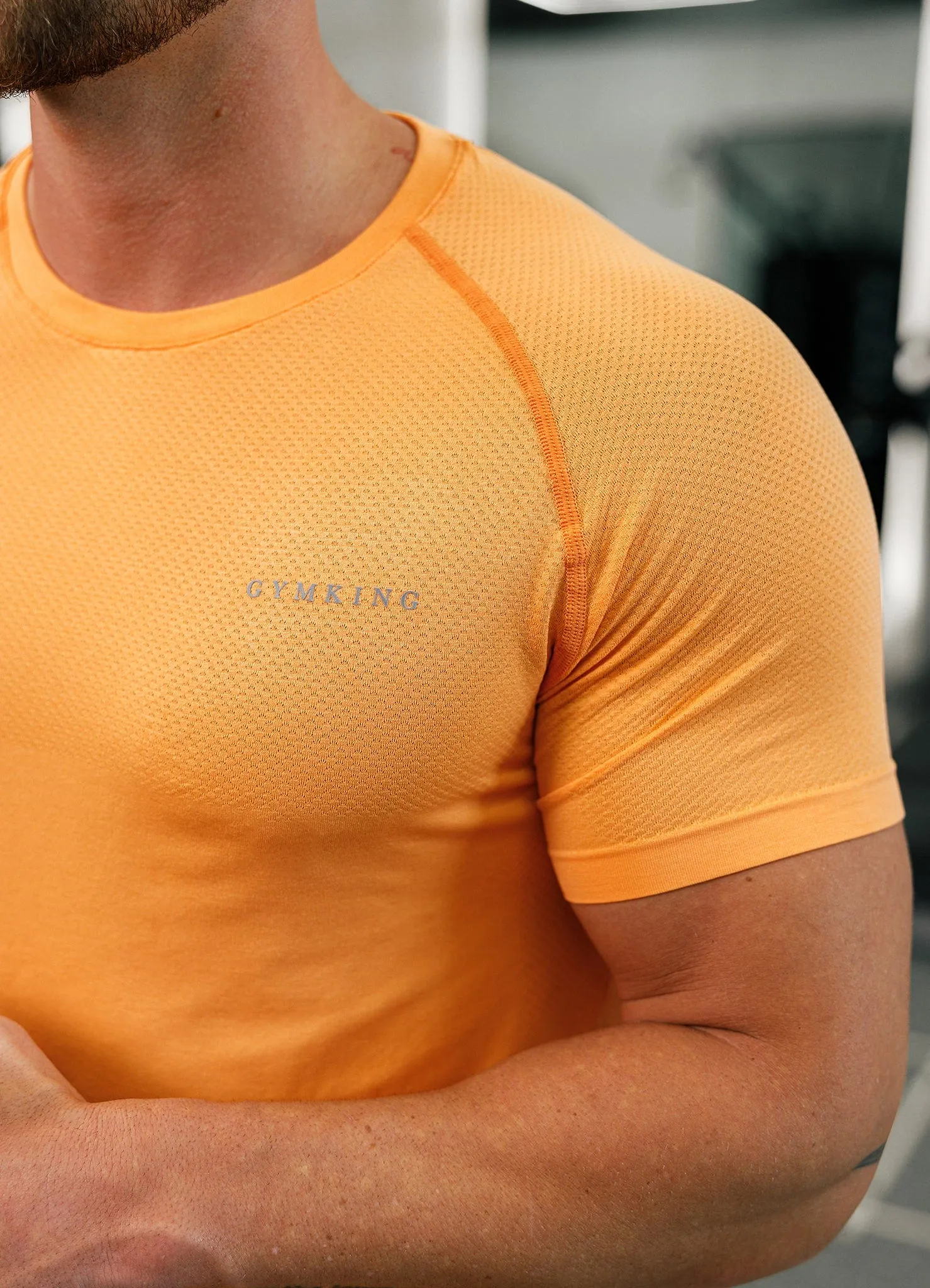 Comfort Wear Fit Gym King Seamless Tee - Soft Orange