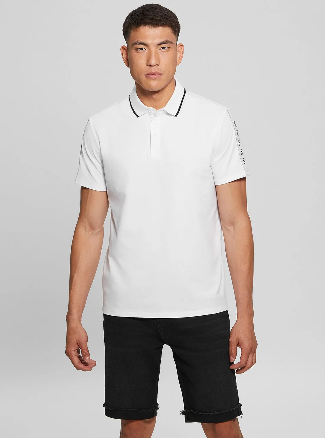 Classic and Comfy White Paul Pique Tape Polo T-Shirt