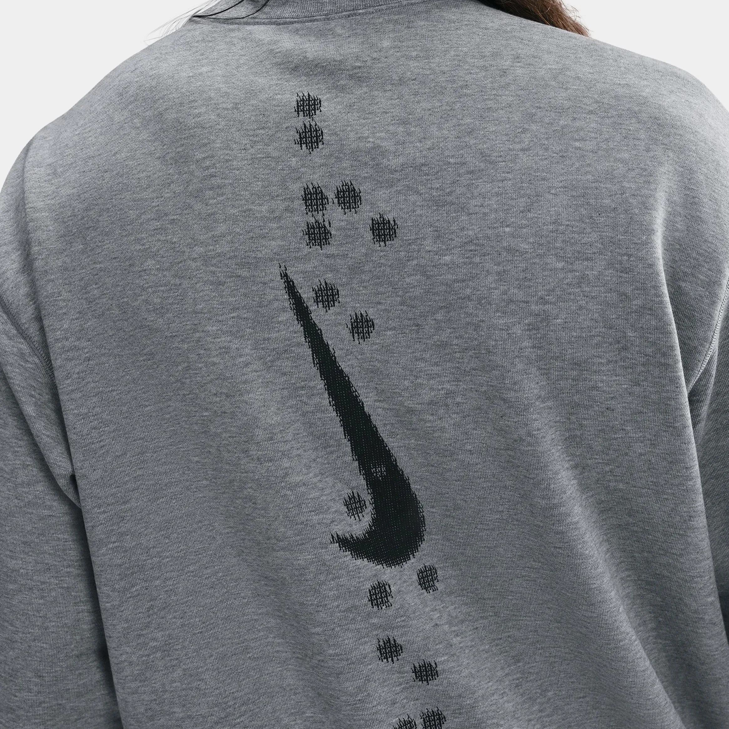 SoftenedTexturedWeave NSW Property Of Nike Fleece Mens Crewneck (Grey/Black)