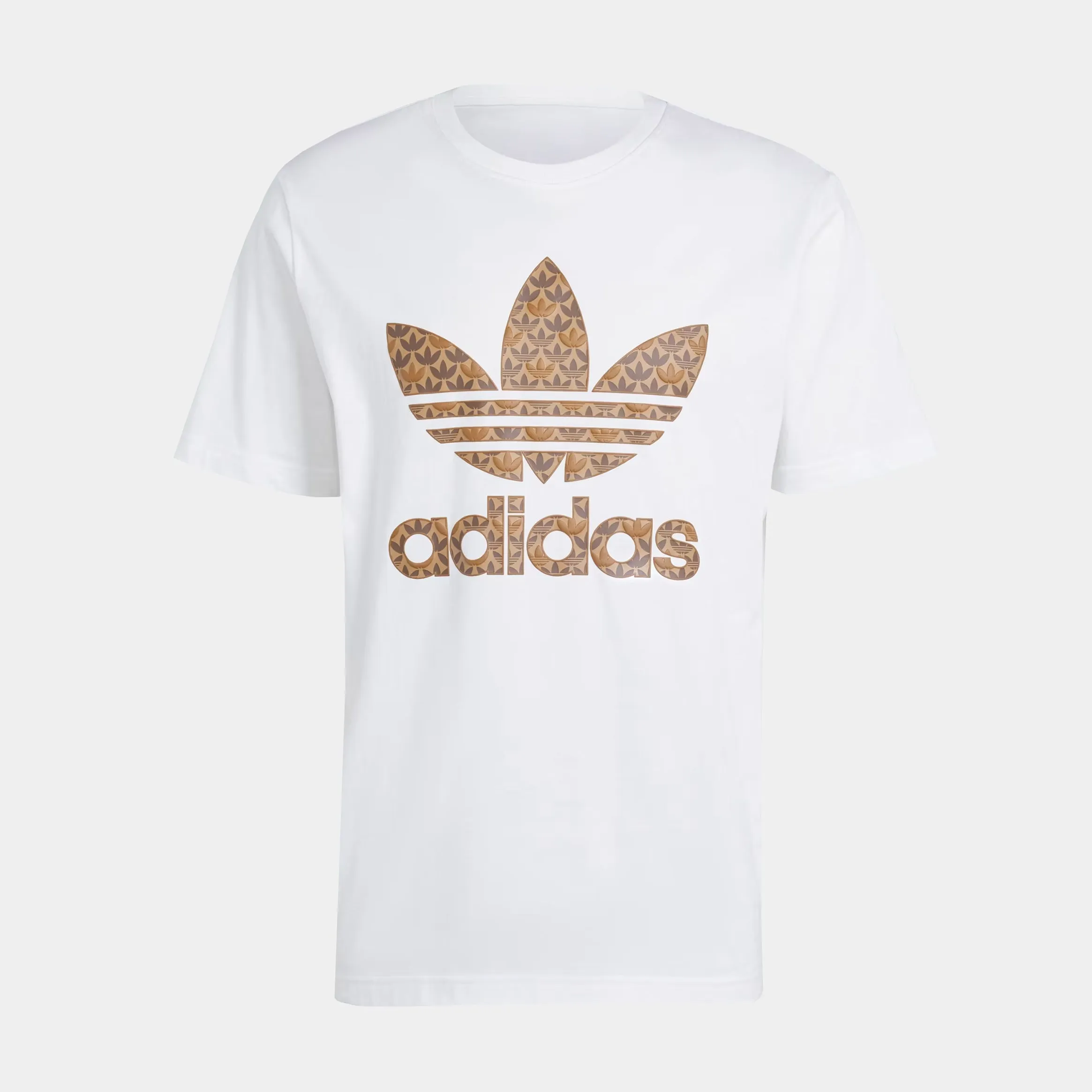 Recommended Originals Monogram Mens Short Sleeve Shirt (White/Brown)