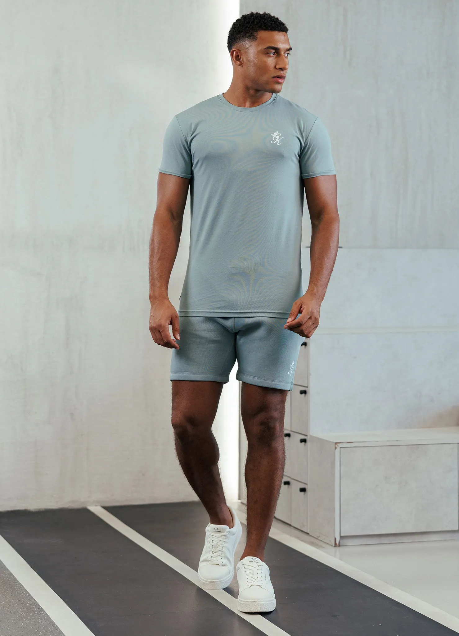Quick Dry Material Minimal Fashion Gym King Fundamental Jersey Tee - Smoke
