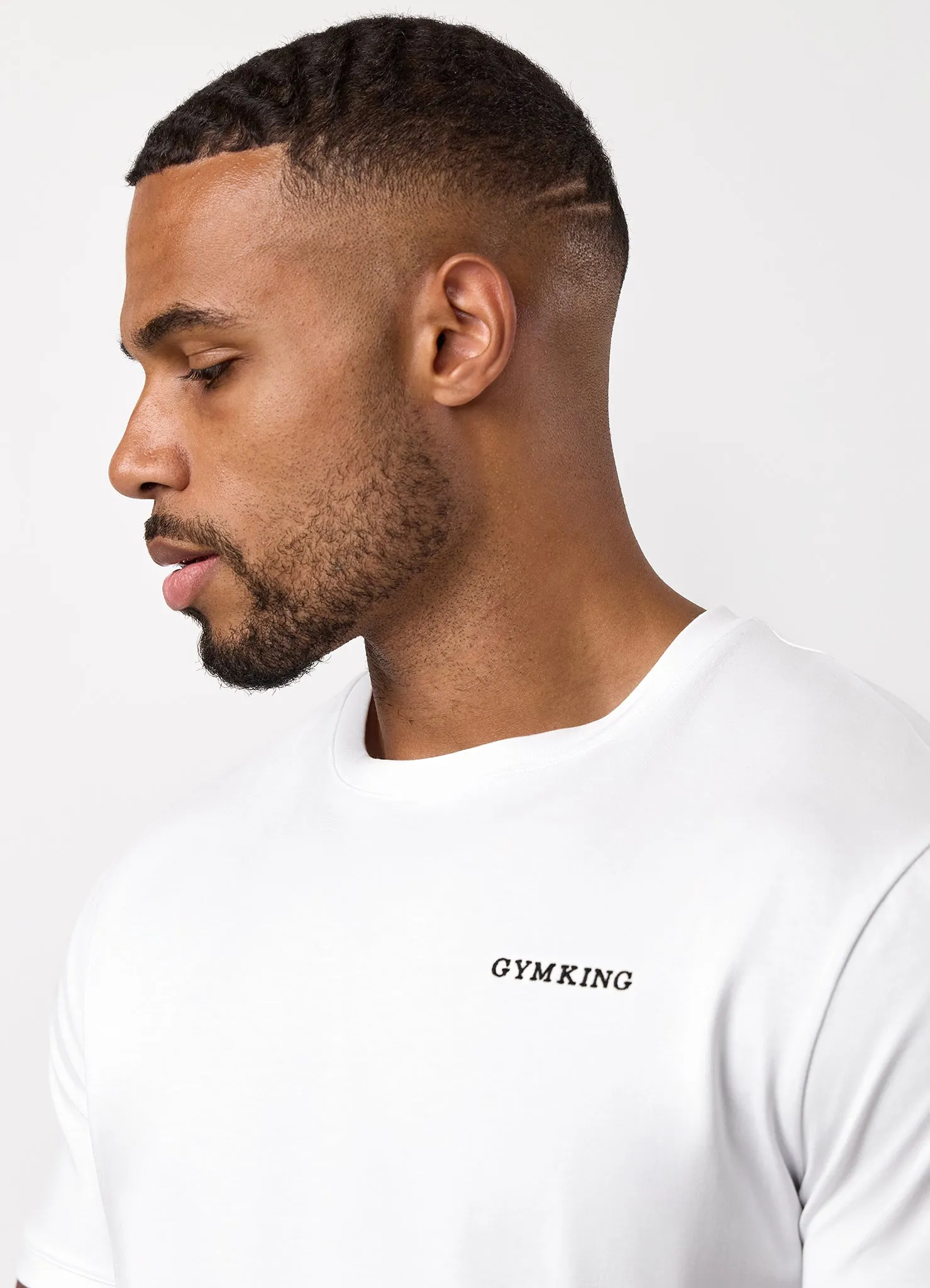 Gym King Fundamental Linear Tee - White Travel Friendly Urban Look