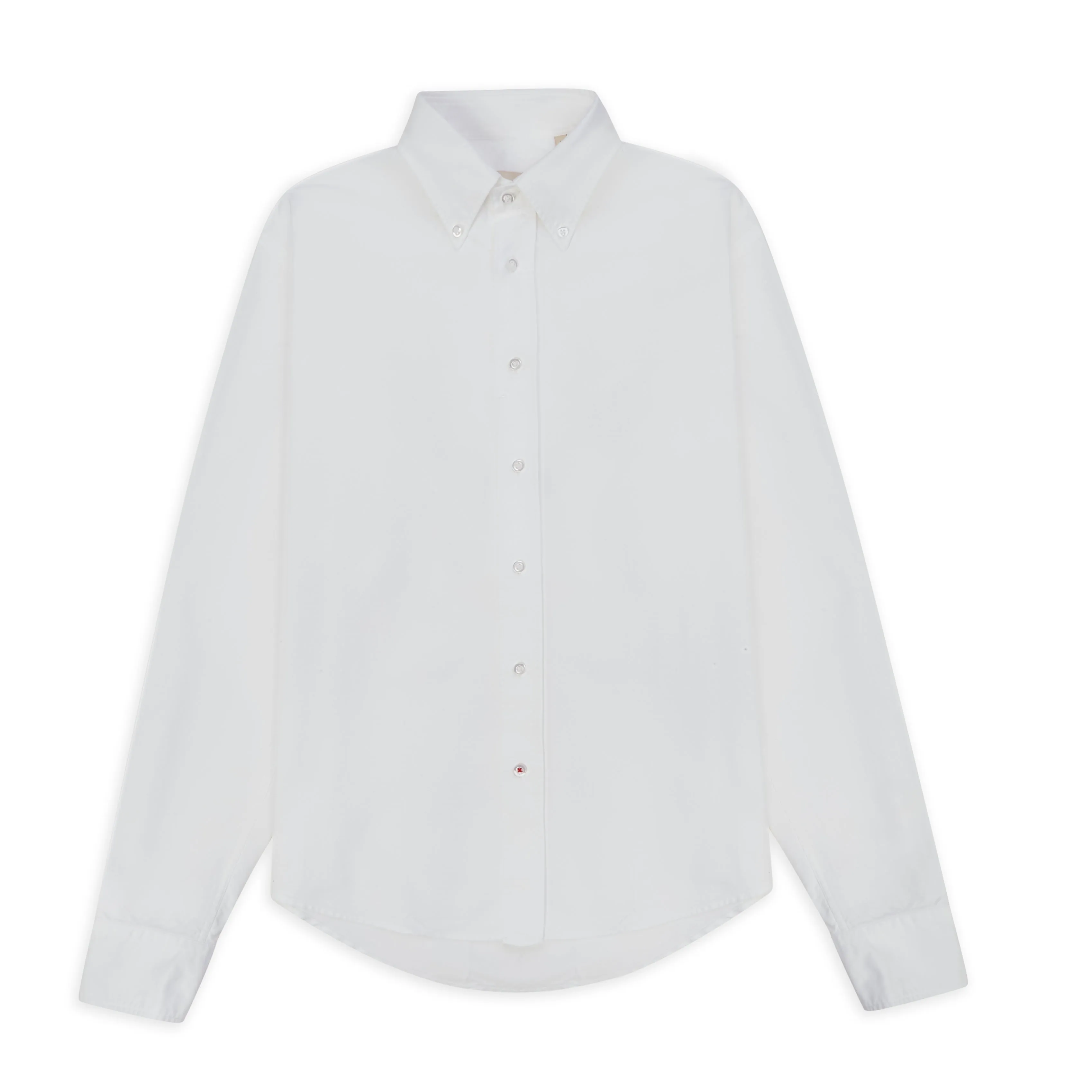Oxford Button-Down Shirt - White Breathable Underarm Vents Sustainable Material