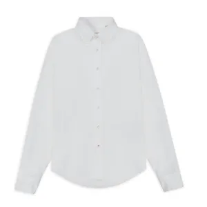 Oxford Button-Down Shirt - White Breathable Underarm Vents Sustainable Material