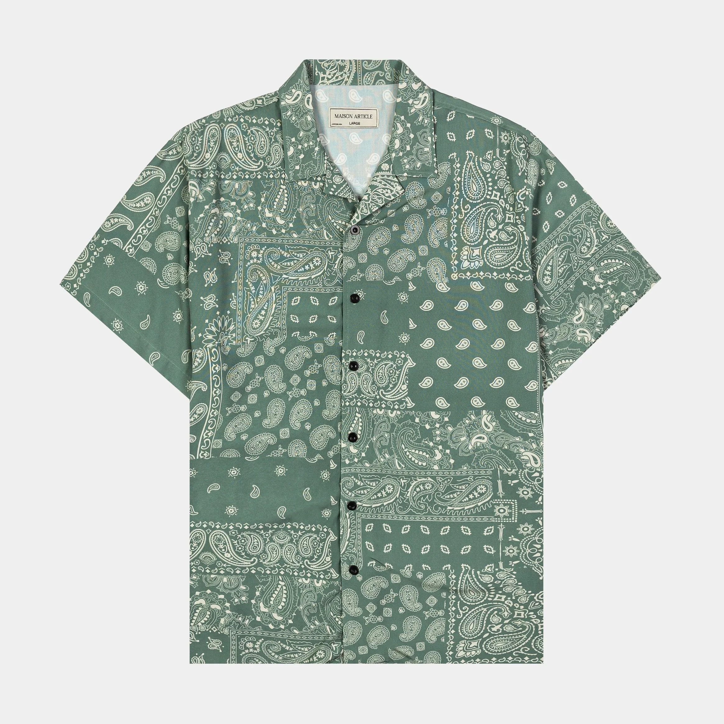 Paisley Hybrid Mens Short Sleeve Shirt (Sage) Smooth Seam Technology