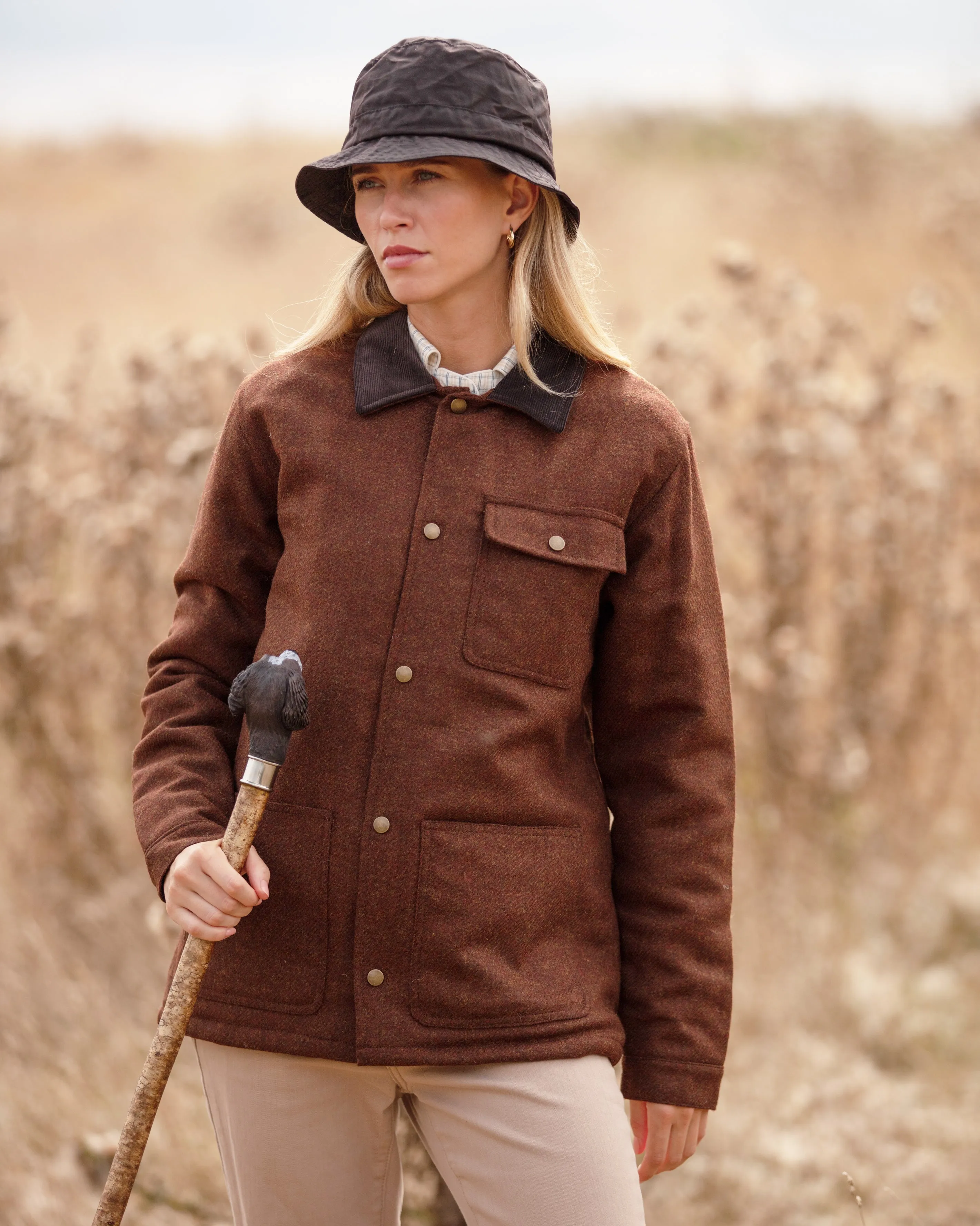 Unisex Wool Overshirt - BROWN OdorResistant Fabric