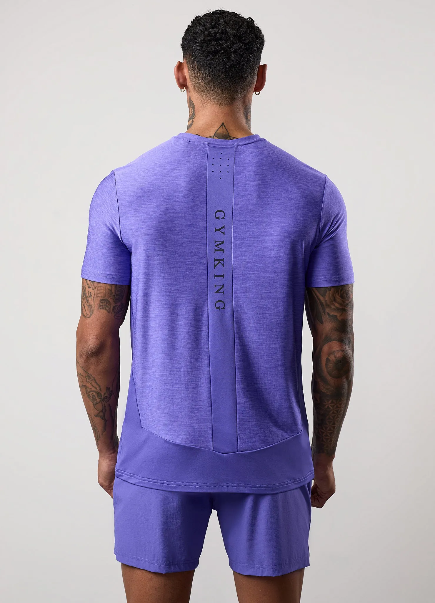 Gym King Fusion Hybrid Tee - Grape Vintage Wash Effect Breathable Layer Fit