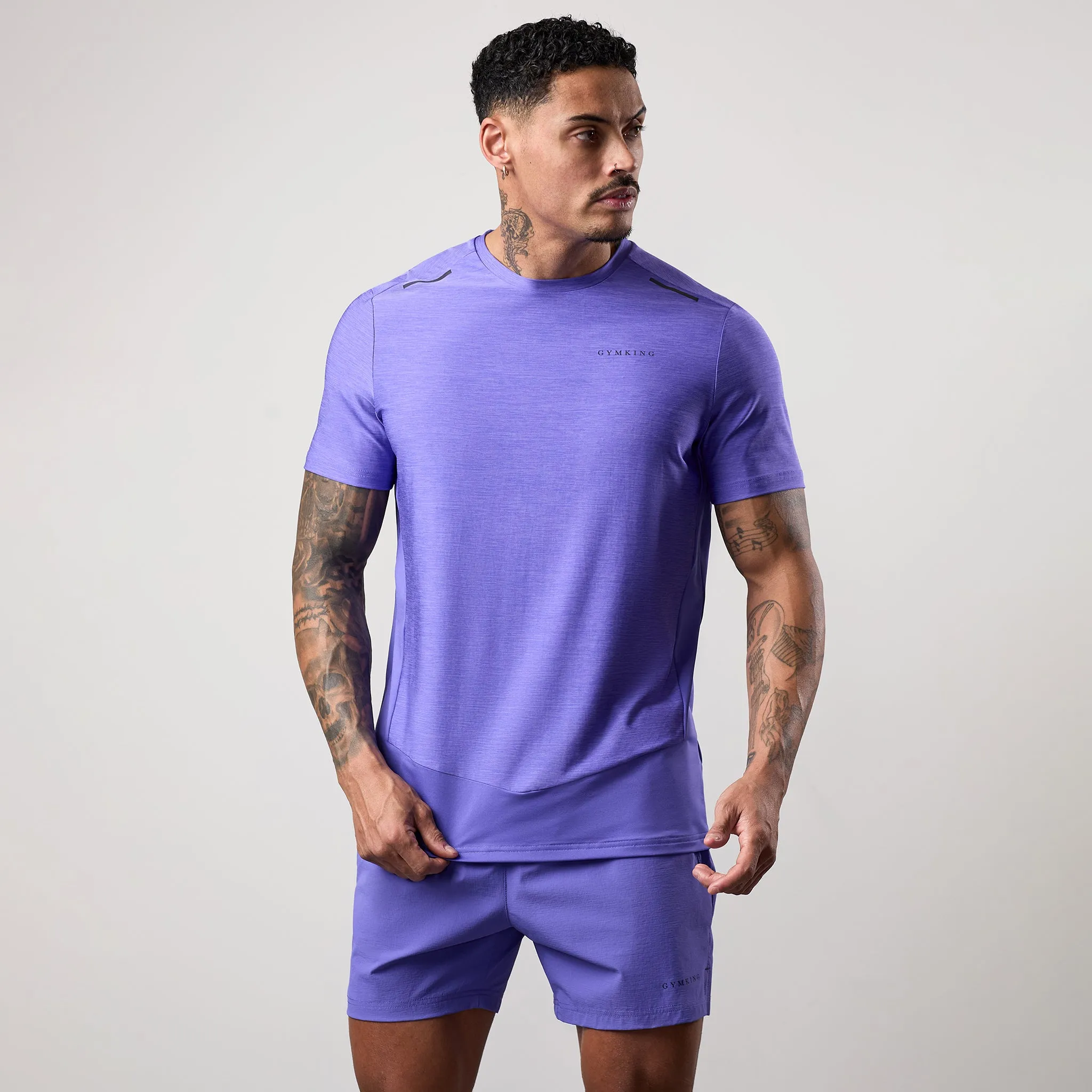 QuickDry Material Gym King Fusion Hybrid Tee - Grape
