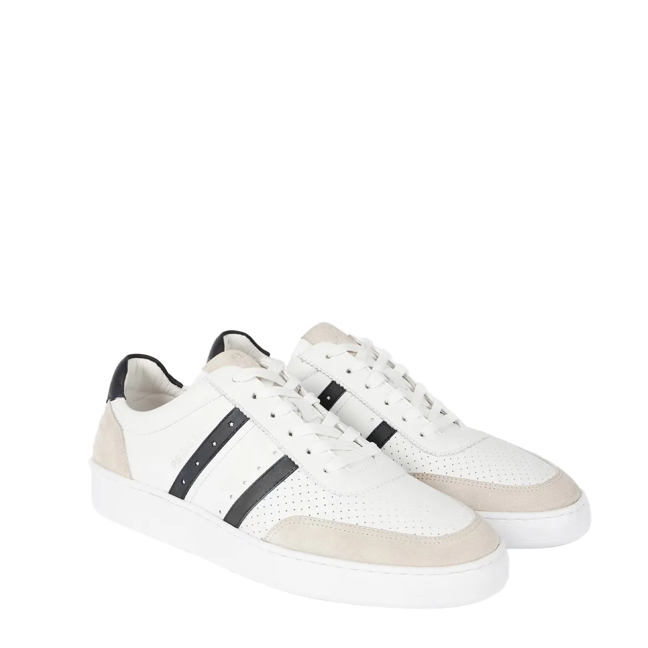 Fiber Mix Paul Smith Leather Birch Trainers White
