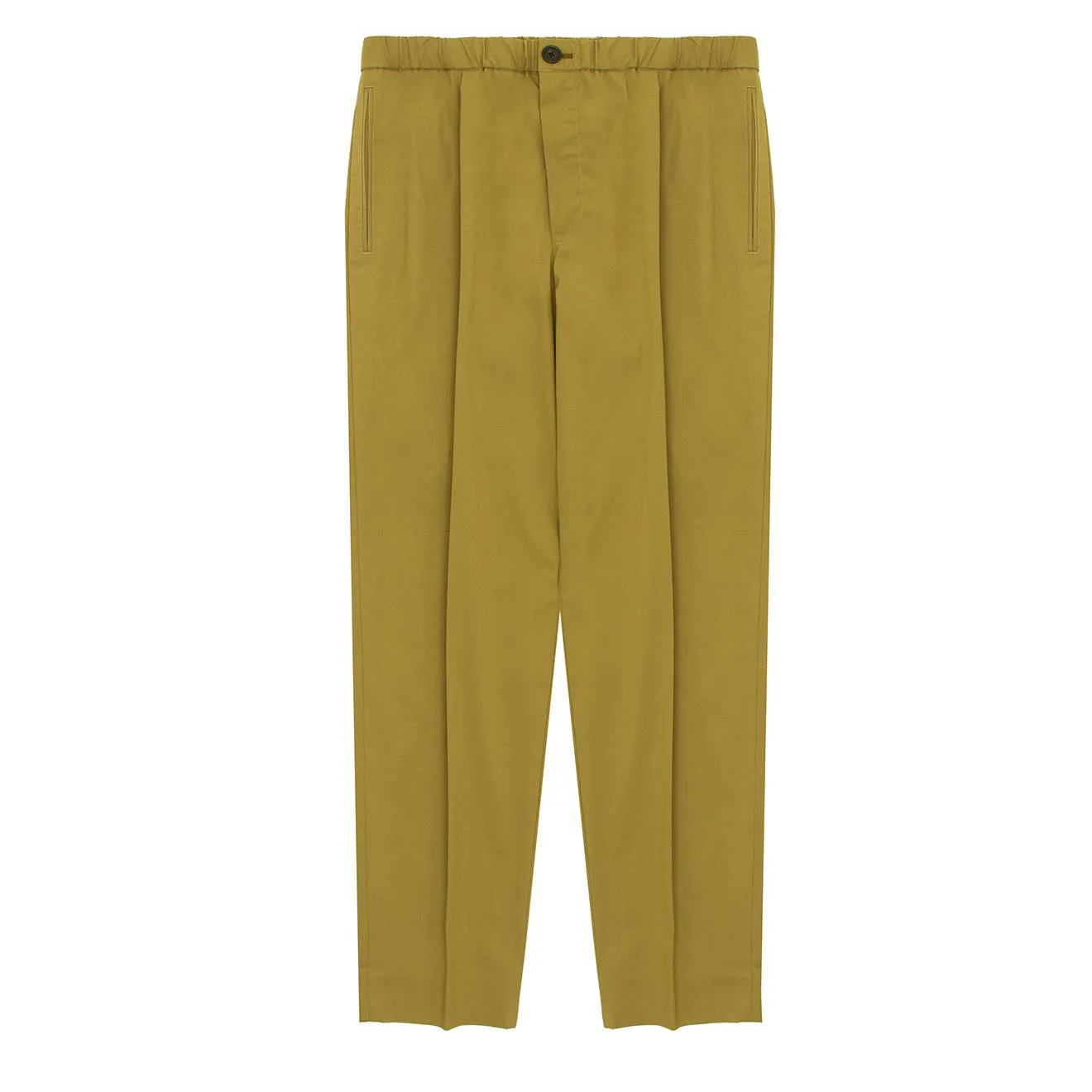 Paul Smith Pleated Elasticated Waist Trouser Military Green Flexible Waistband