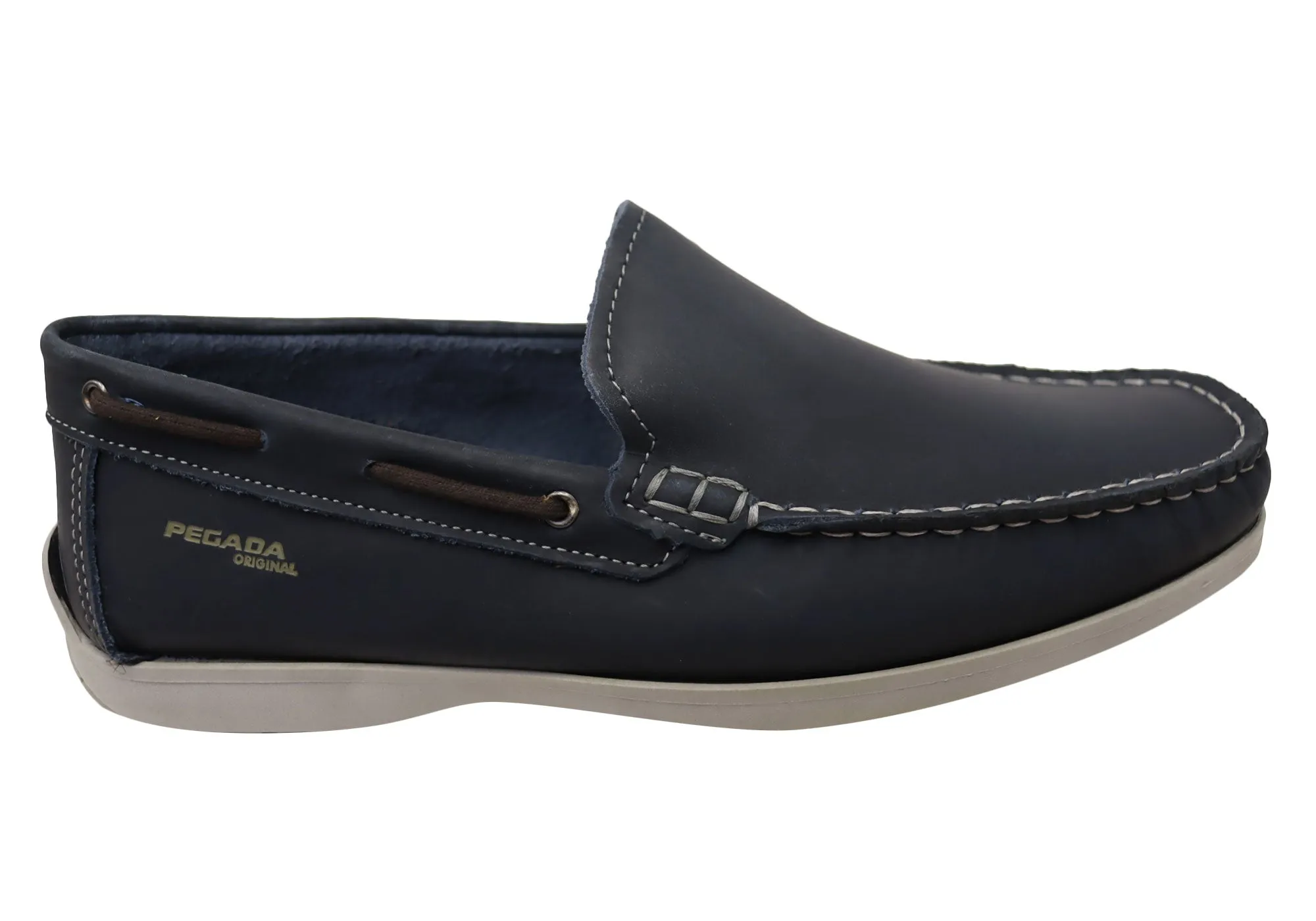 Pegada Harbour Mens Comfortable Leather Loafers Shoes Made In Brazil Compact Form Open Walk