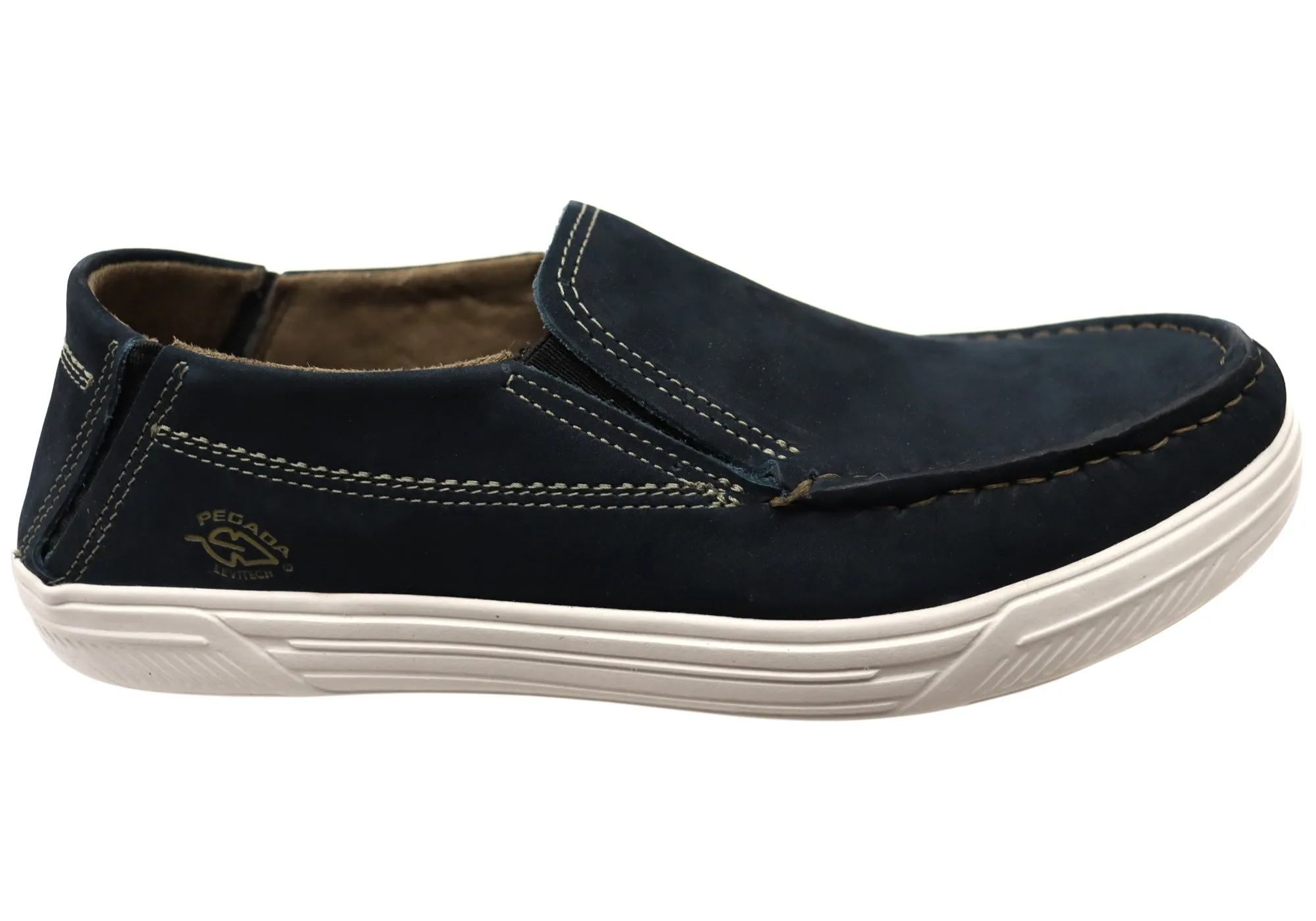 Dressed Down Harbor Walk Pegada Rye Mens Comfortable Brazilian Leather Slip On Casual Shoes