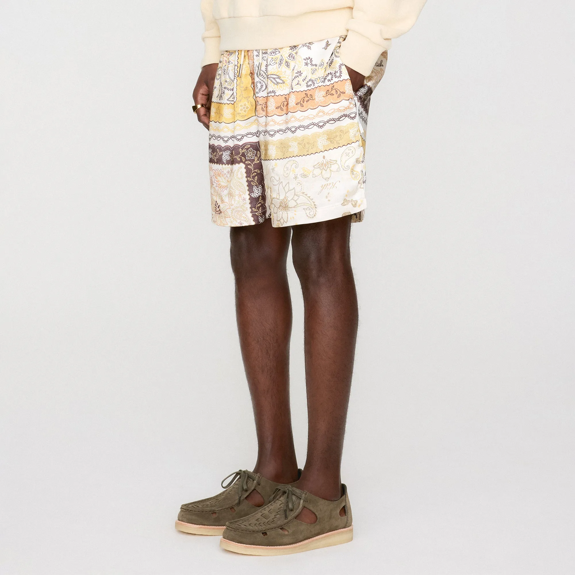 Kith Panelled Bandana Active Short - Sandrift Wrinkle Resistant Material
