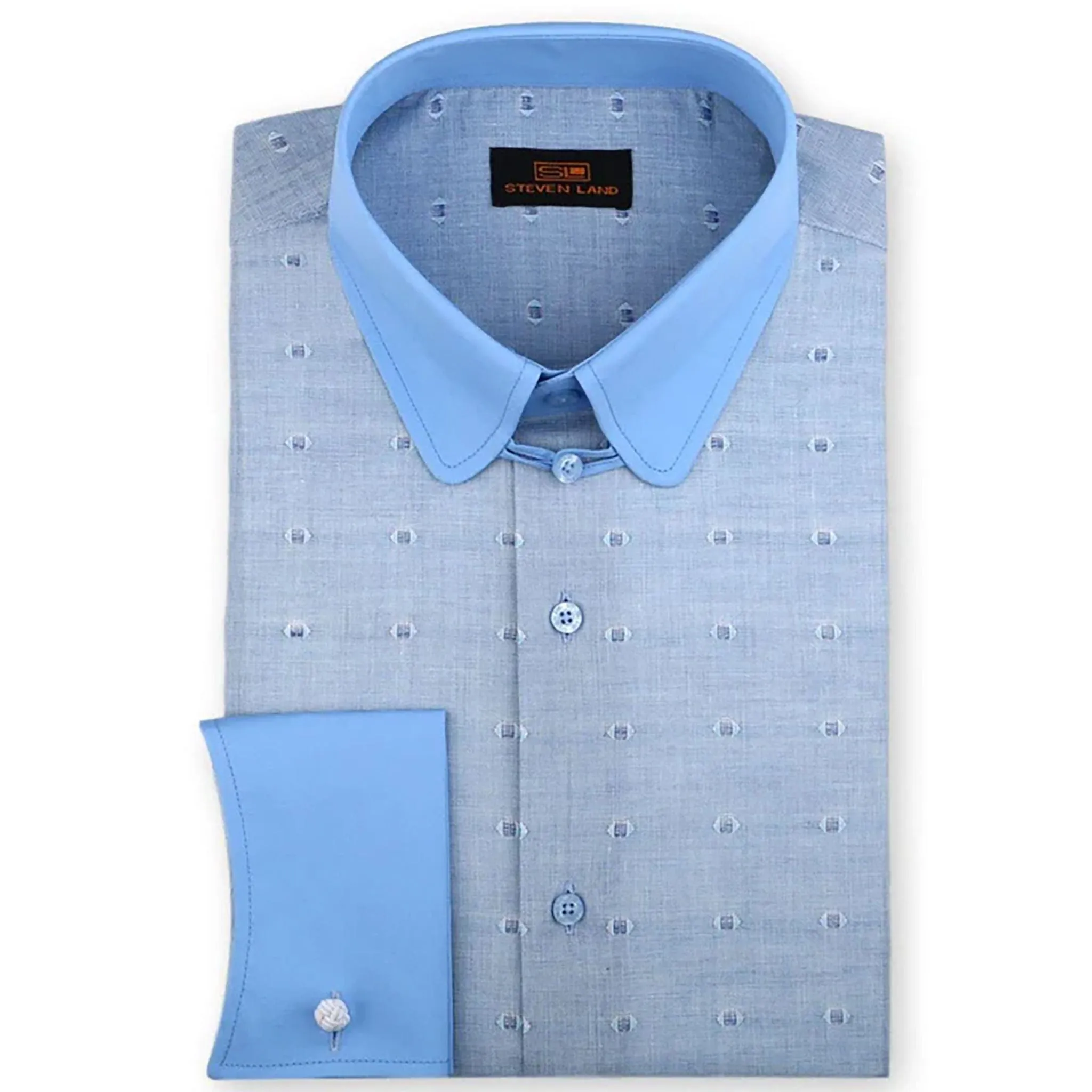 Steven Land | Melange Dot Shirt | Club Collar With Tab/Dw1829 Dressy look