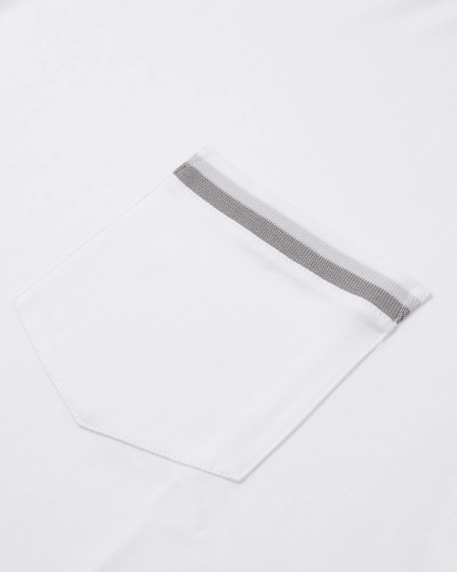 Comfortable apparel Herno Short Sleeve Tri Trim Pocket T-shirt (White)