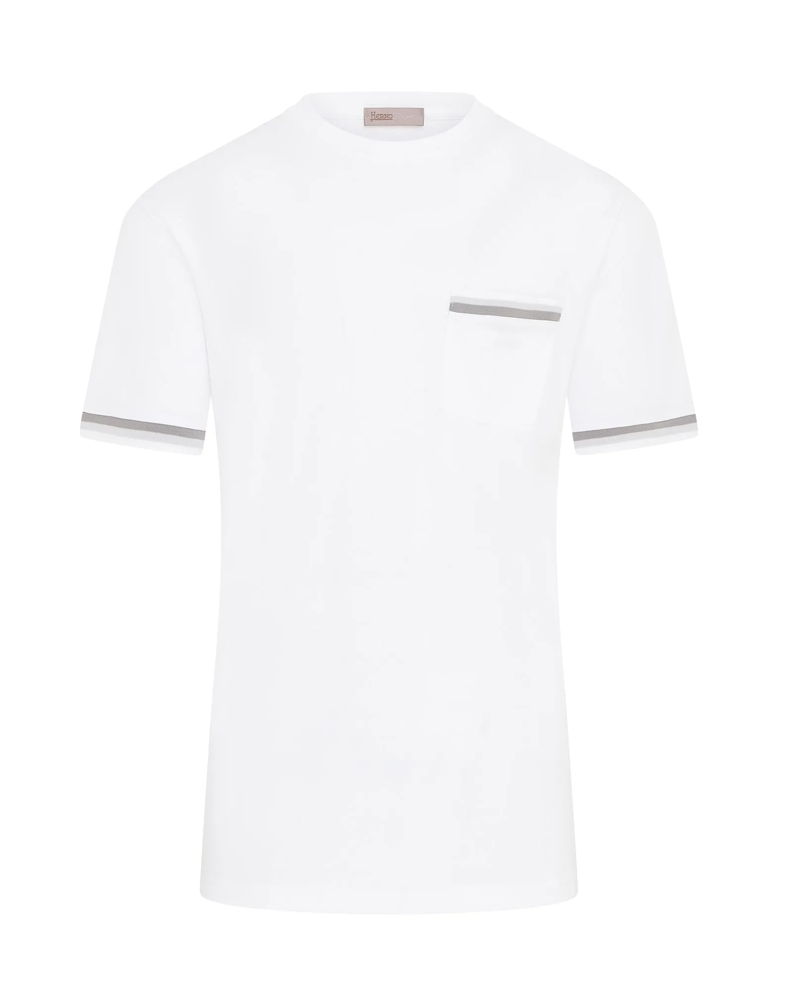 Recycled Polyester Thread Herno Short Sleeve Tri Trim Pocket T-shirt (White)