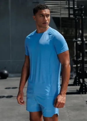 Soft Finish Gym King Focus Camo Knit Tee - Blue Iris