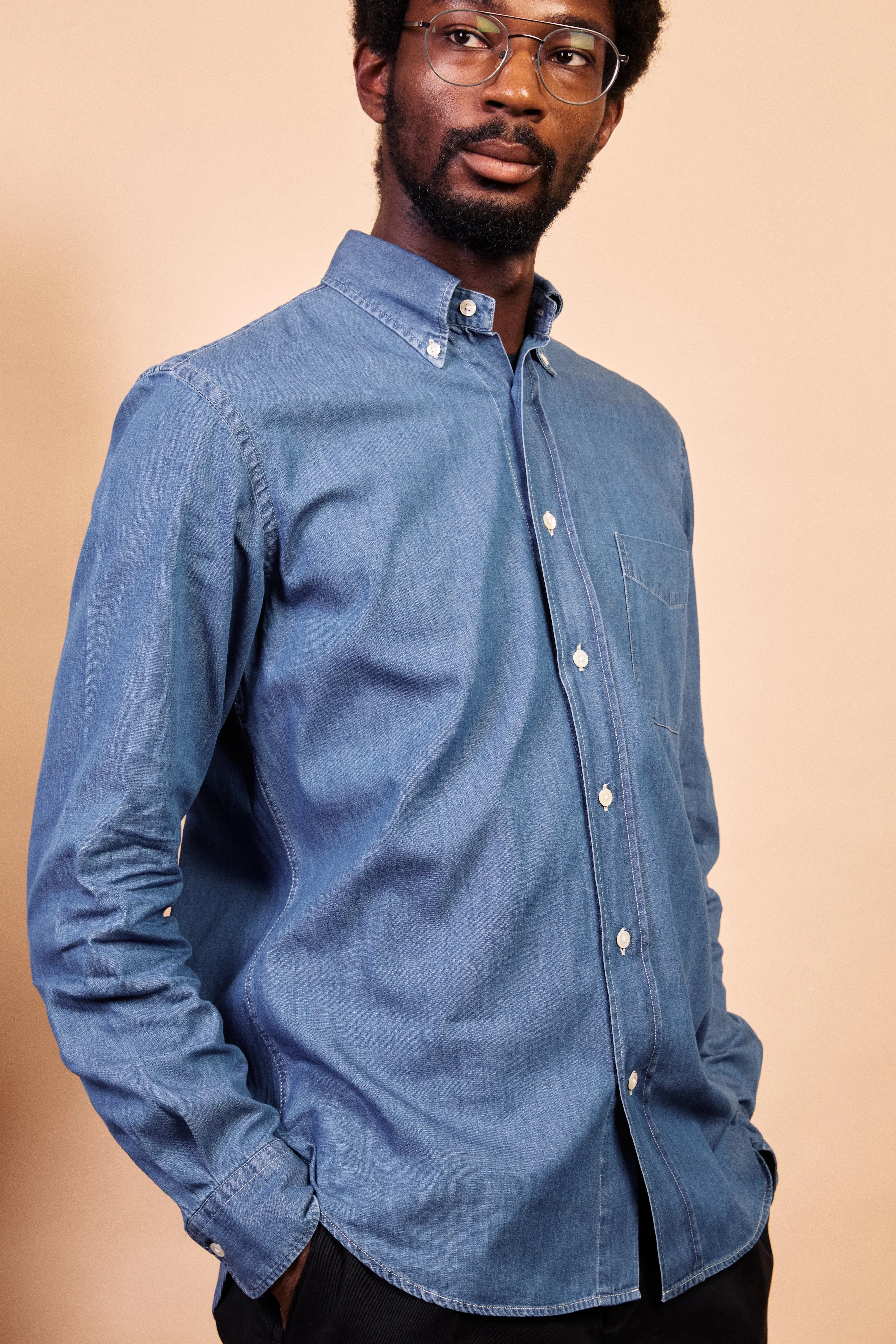 Stretchable Cloth Pitt Cotton Shirt - Indigo