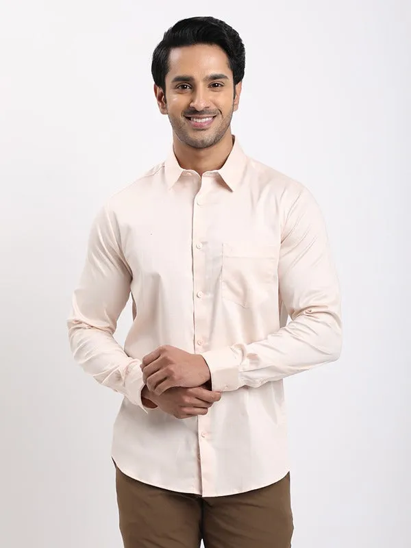 Year-Round Favorite Social Meetup Men Solid Full Sleeve Cotton Stretch Shirt