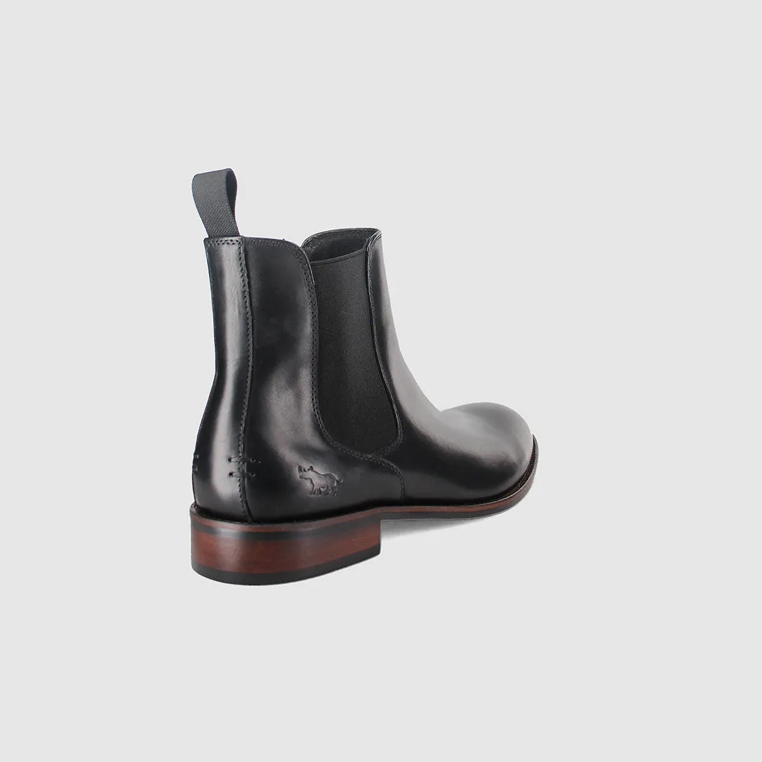 Elastic Collar Plymouth Chelsea Boots Black