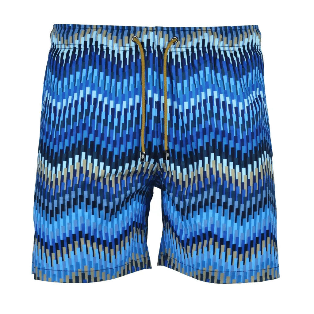 Recycled Elastic Trim Moda Bandidos Line Zig Swim Short Men