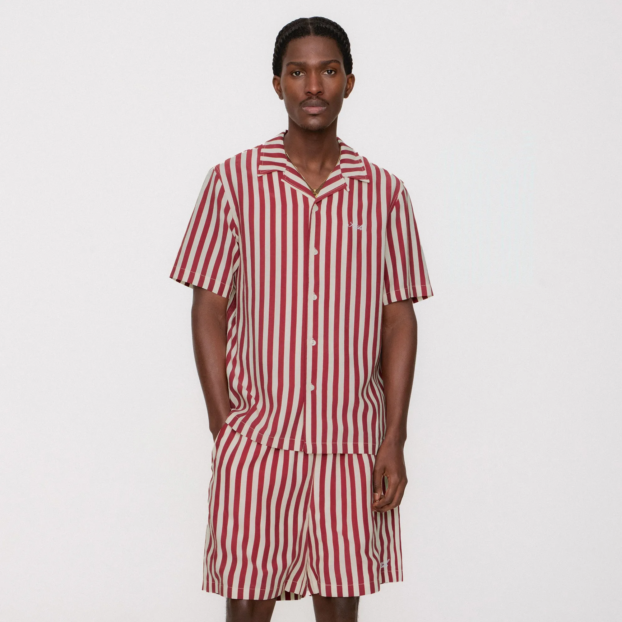 Moisture Wicking Fabric Anti Slip Waist Grip Kith Striped Cedar Short - Allure