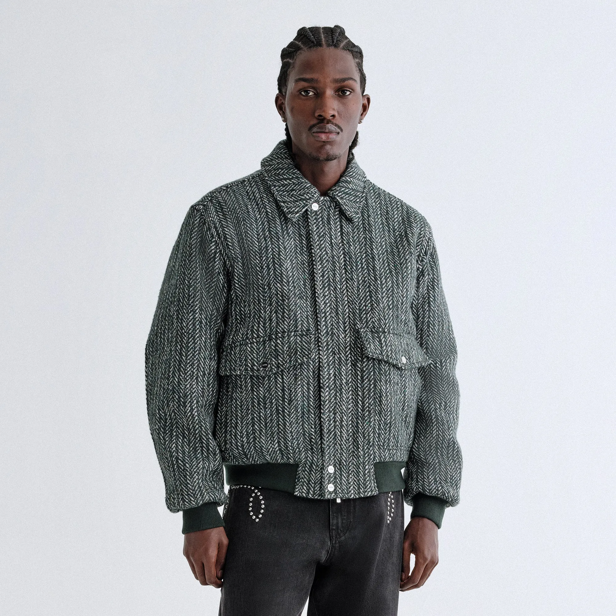 Thermal Reflective Lining Army Style Kith Herringbone Hawthorne Flight Jacket - Stadium