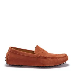 Penny Driving Loafers, rust suede Style Mood