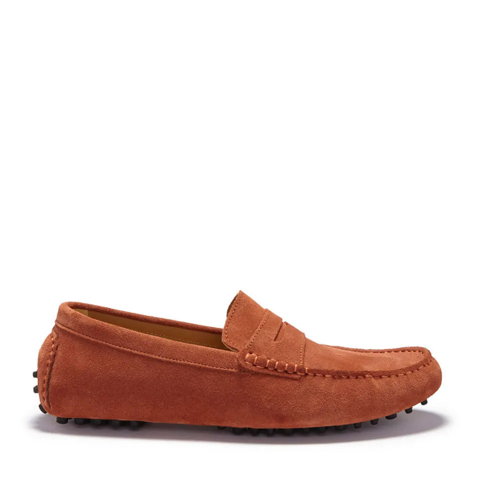 Penny Driving Loafers, rust suede Style Mood