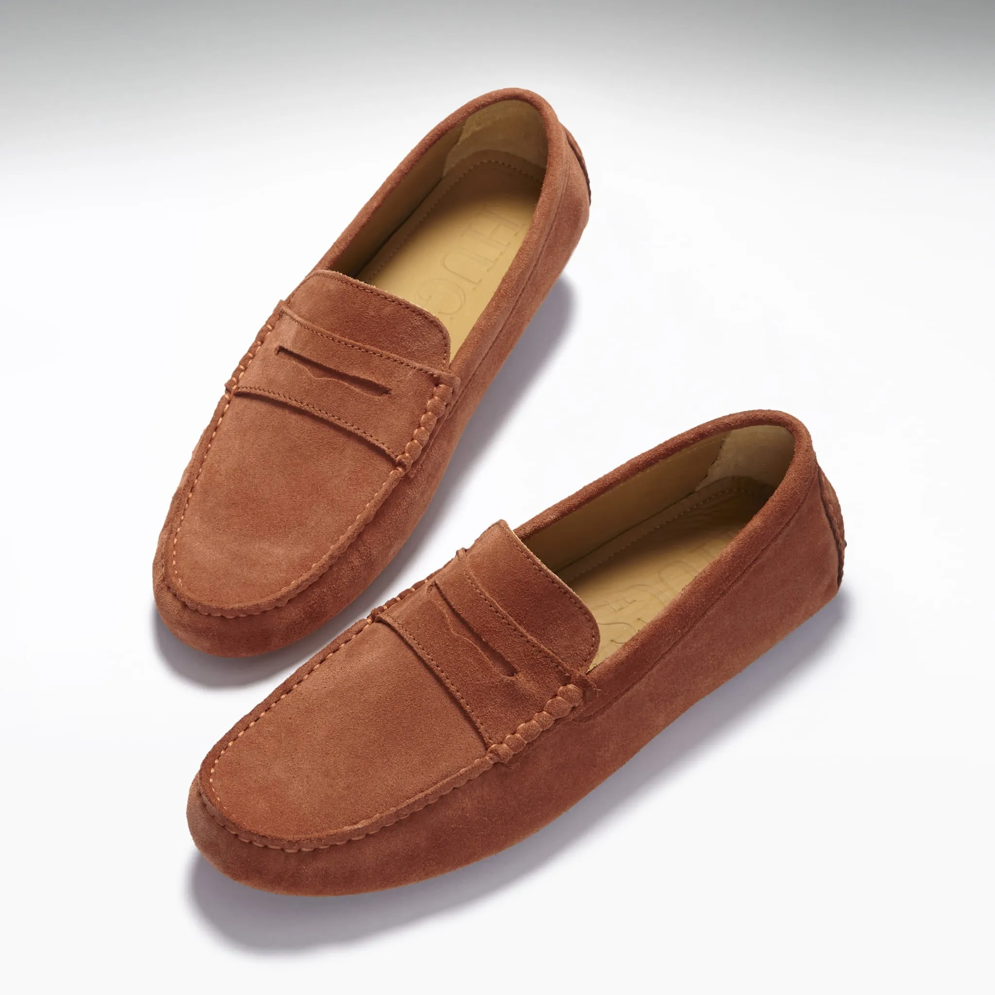 Safe Hold Penny Driving Loafers, rust suede