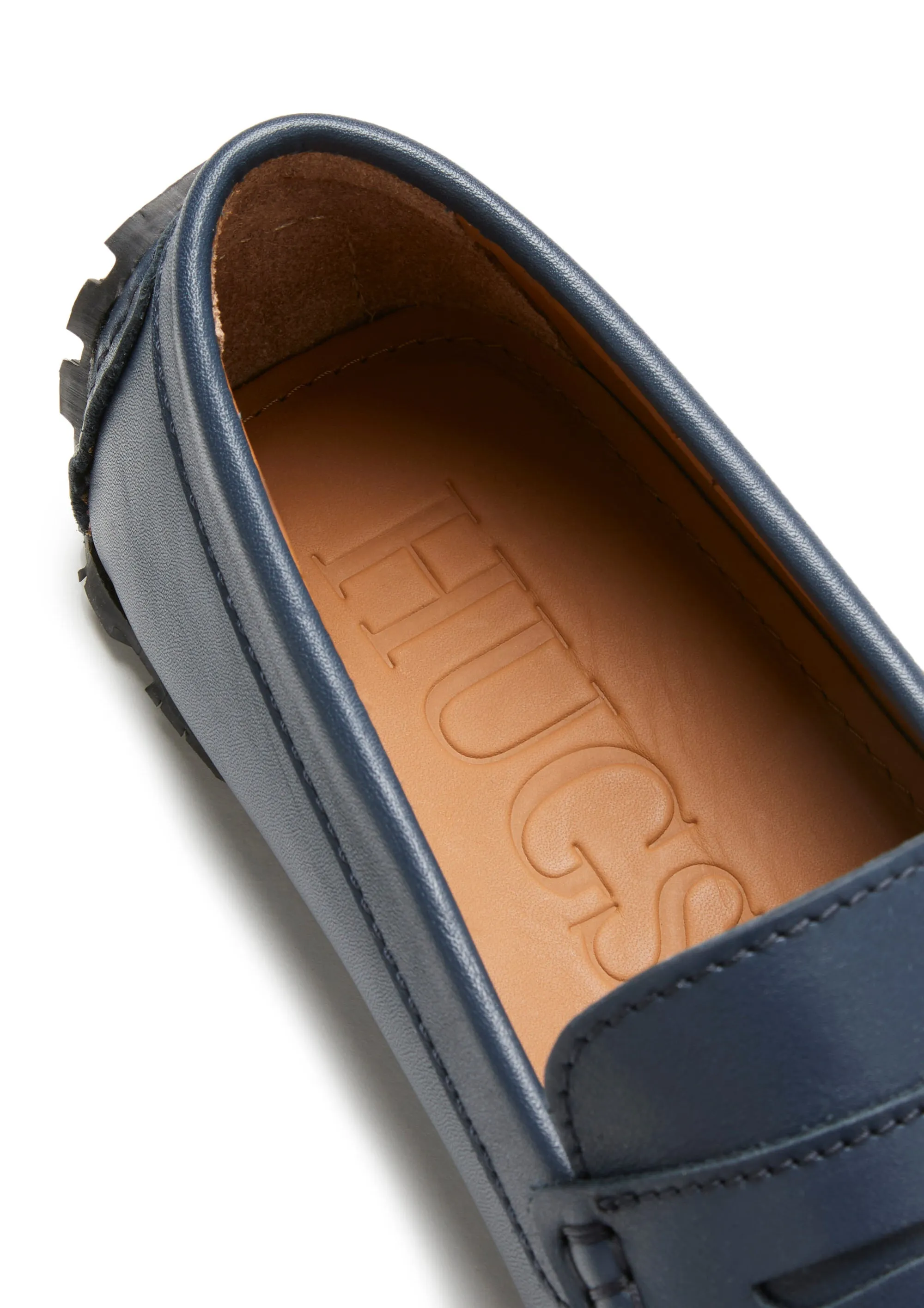 Tyre Sole Penny Driving Loafers, french navy leather All-day Slip-on Footwear Easy Wear
