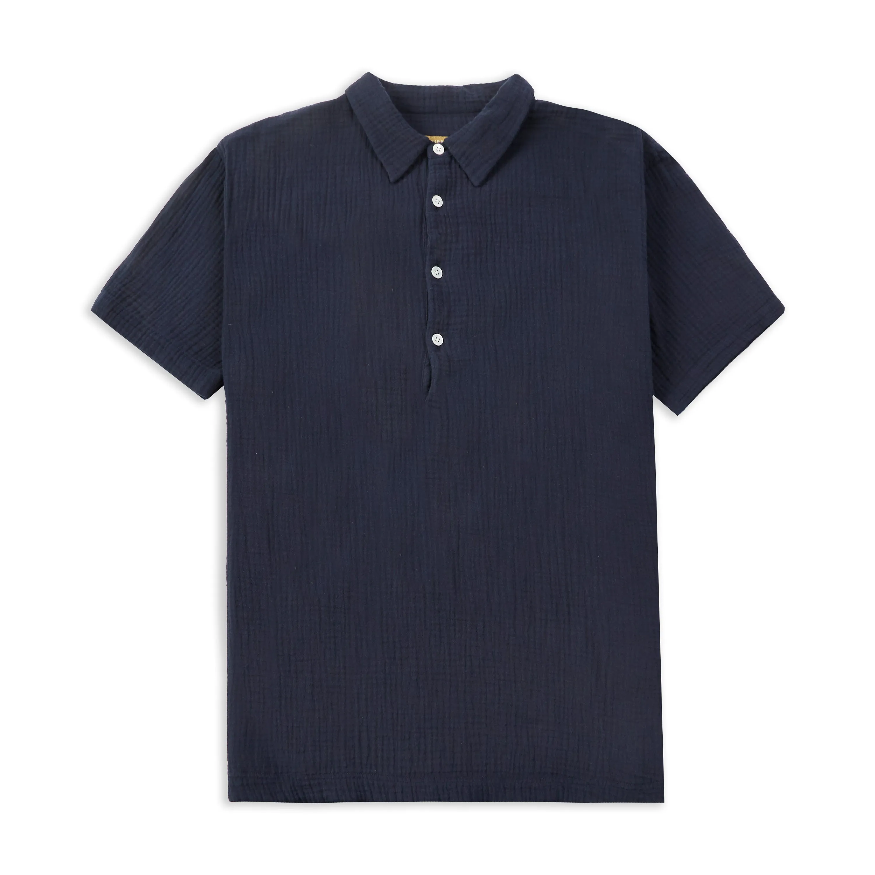 Shimmer Effect Gym Companion Pop Over Short Sleeve Morton Shirt  - Navy
