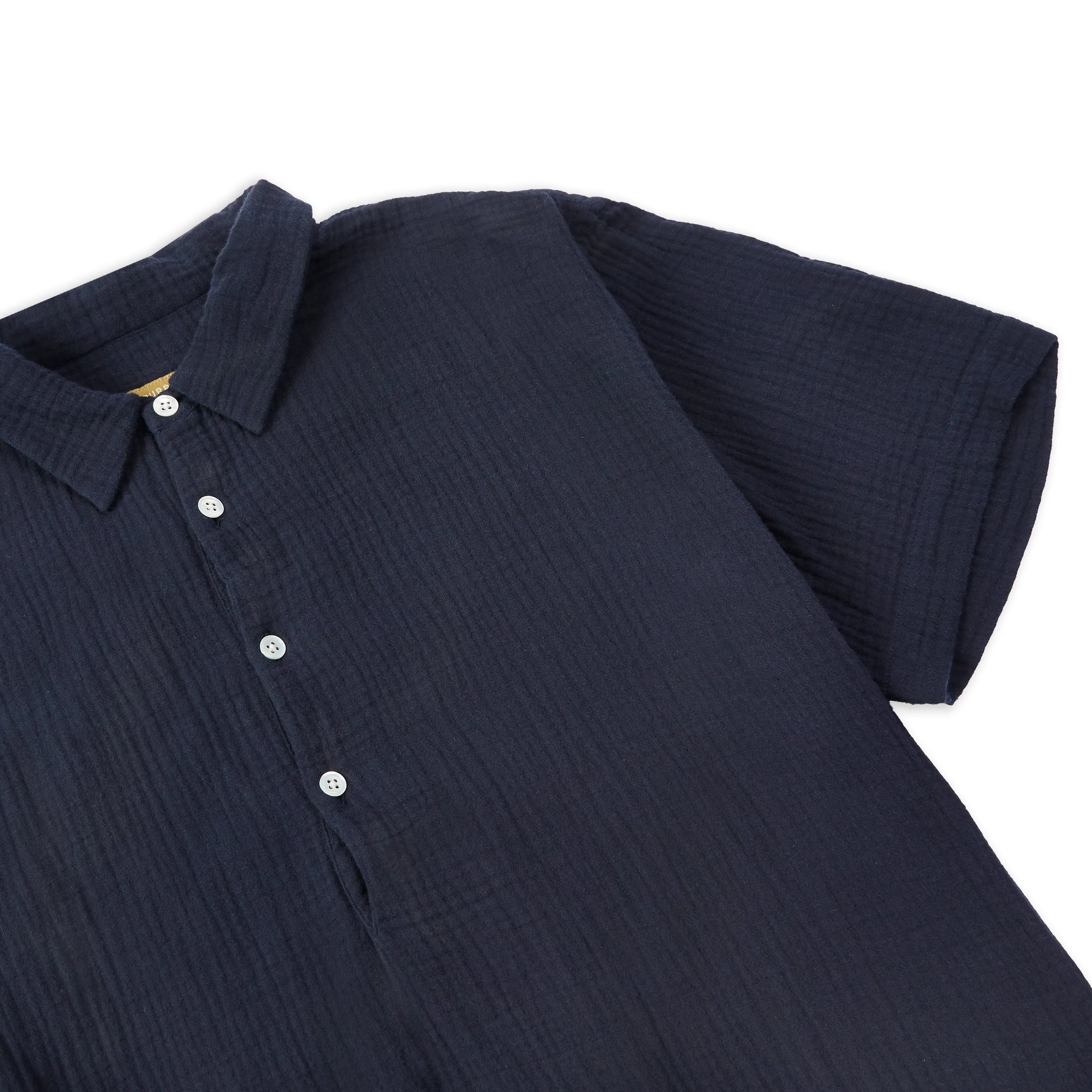 Pocket Detailing Pop Over Short Sleeve Morton Shirt  - Navy