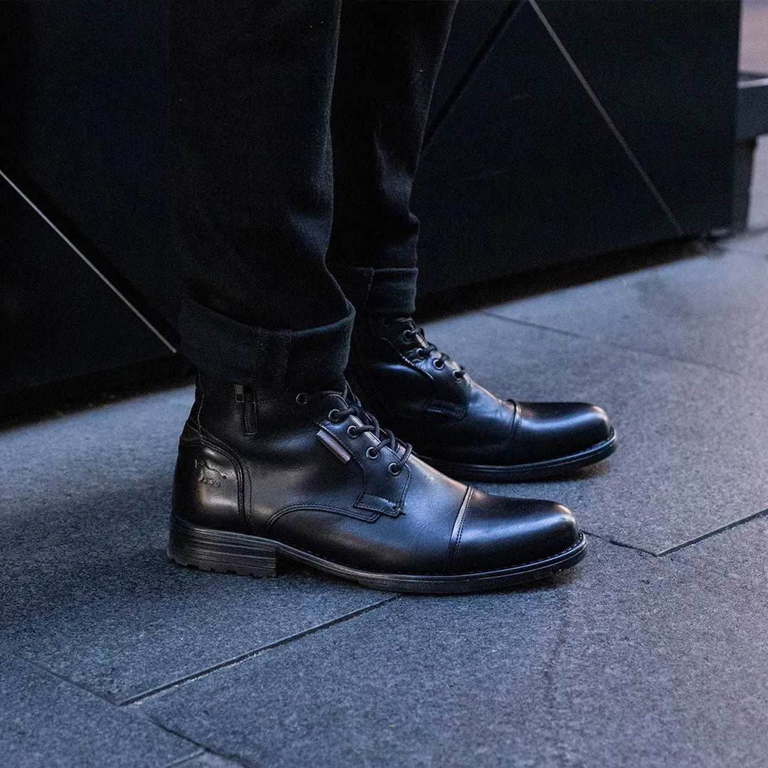 Hiking Style Porter Lace Up Boots Black