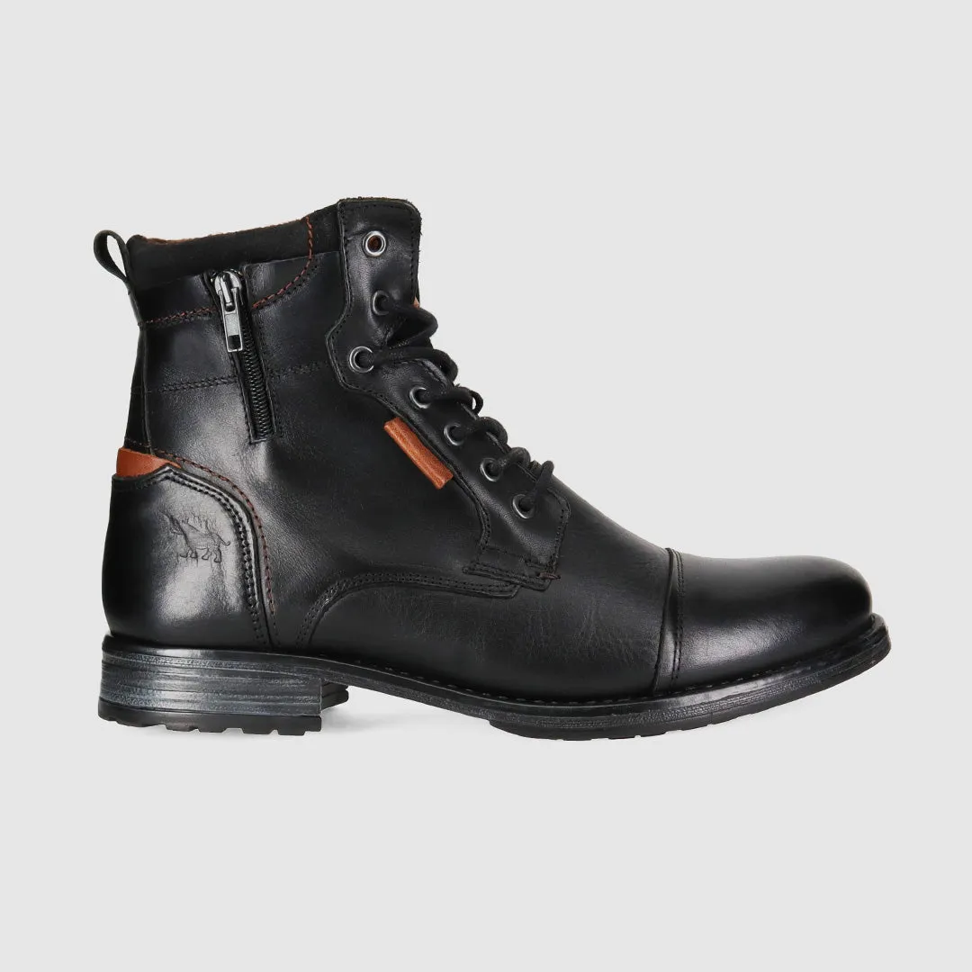 MachineWashable Low Profile Urban Commute Porter Lace Up Boots Black