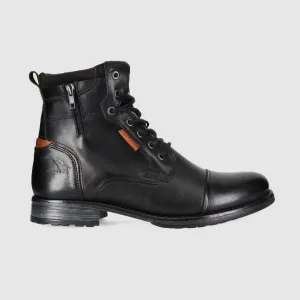 MachineWashable Low Profile Urban Commute Porter Lace Up Boots Black