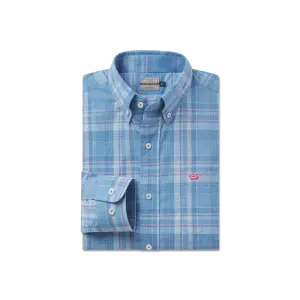 Potomac Relaxed Plaid Dress Shirt Lightweight Weave Athletic Look