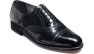 Charterhouse - Black Hi-Shine Line Core Stacked Leather Heel