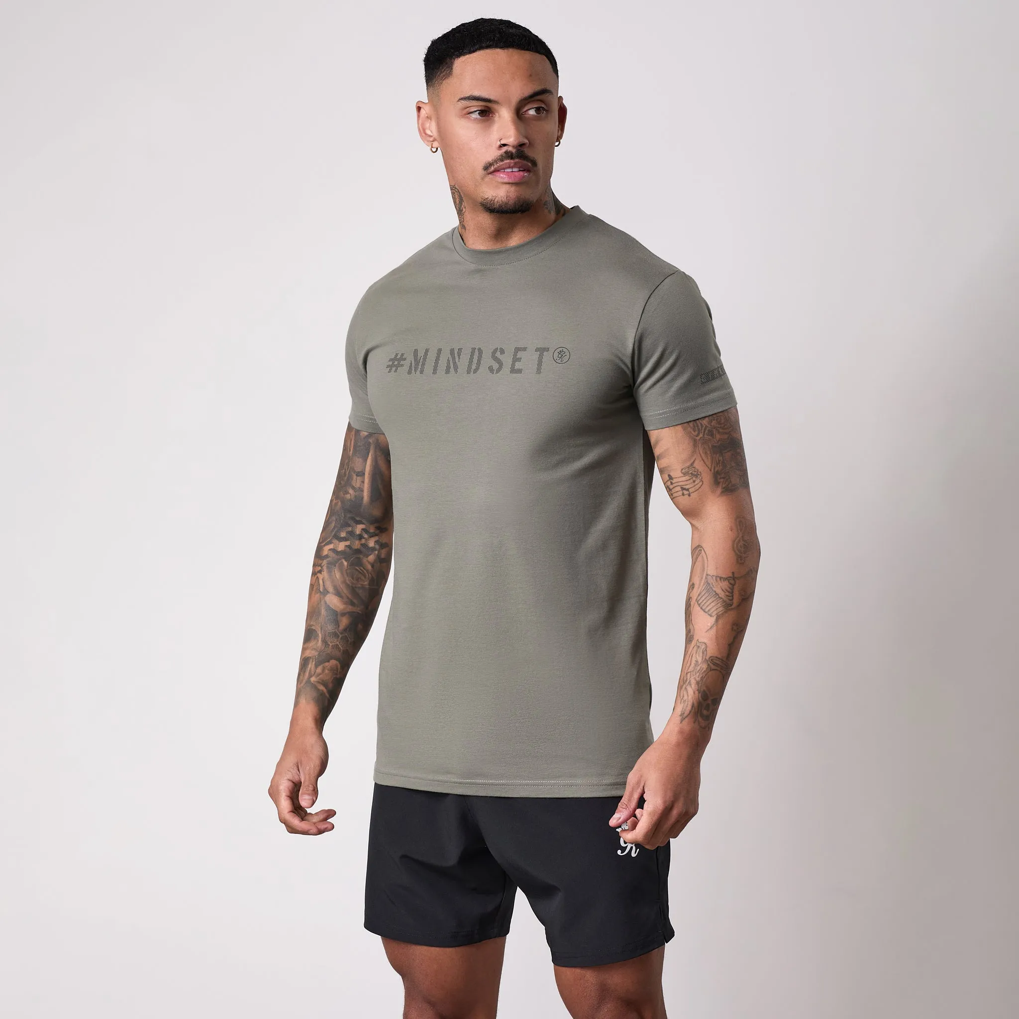 discount offer Breathable Stretch Gym King Mindset Tee - Khaki