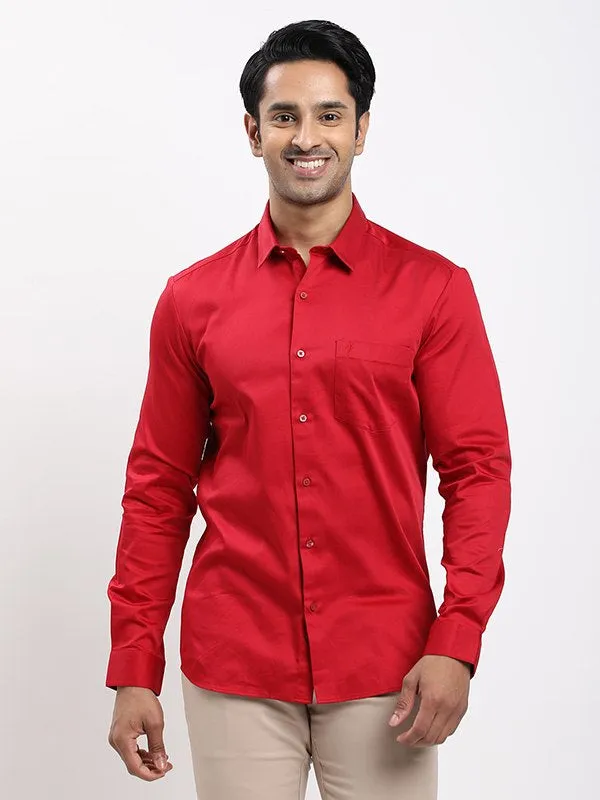 Men Solid Full Sleeve Cotton Stretch Shirt Relaxed Comfort gender-neutral