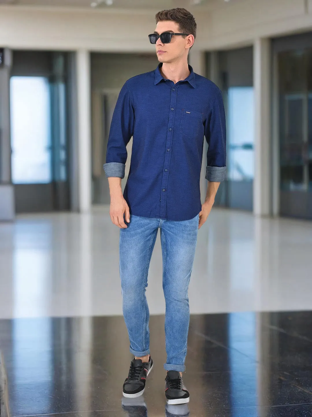 Men Solid Full Sleeve Cotton Shirt Eco Friendly Material mix and match