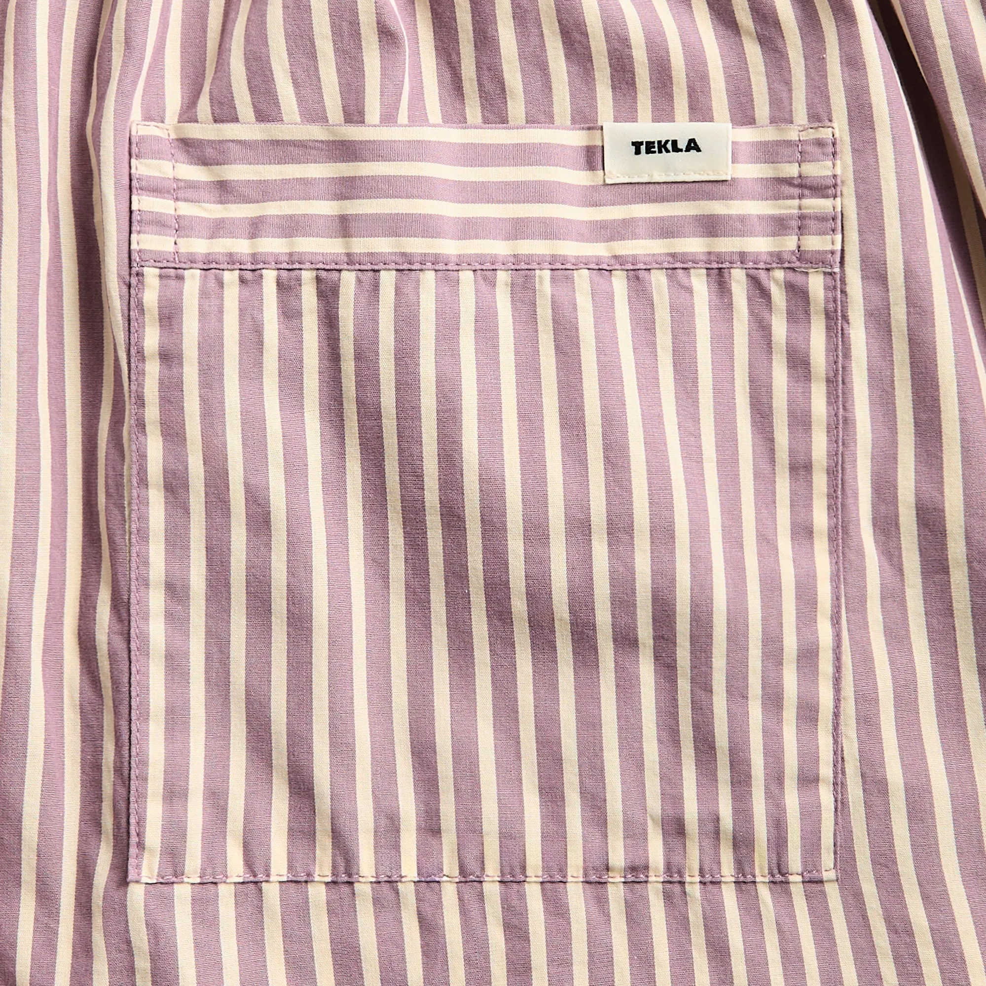 Hypoallergenic Lining Tekla Poplin Pyjamas Shorts - Skipper Stripes